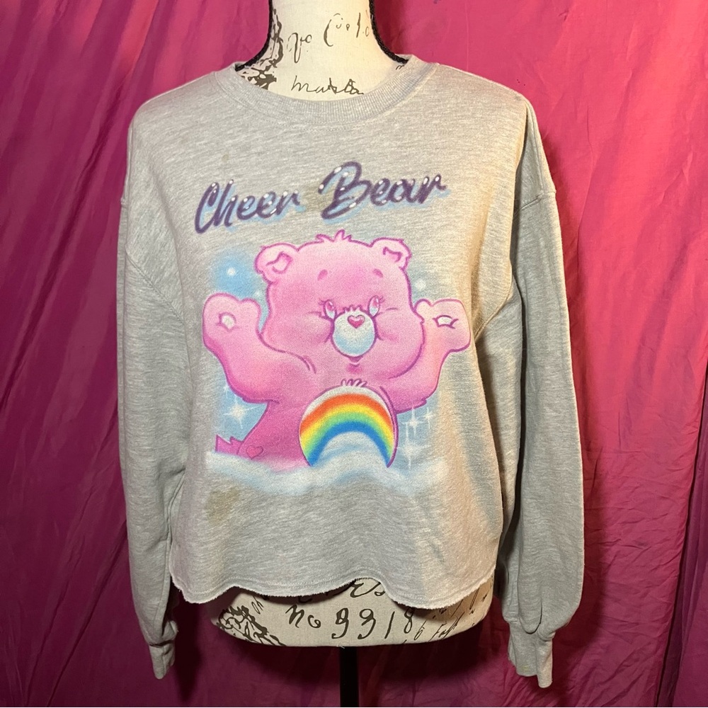 Care Bears Gray and Pink Crop Top